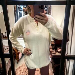 Vintage Michel Sport Academic Sweater Cream Oversized